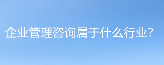 企业管理咨询属于什么行业？——全面解析企业管理咨询服务的行业归属